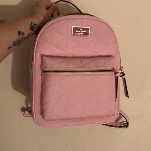 LIKE NEW Kate Spade pink quilted backpack